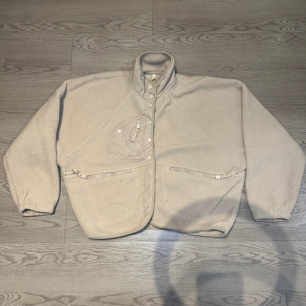 FP Movement Free People Sherpa Fleece Jacket Beige Women's Size S